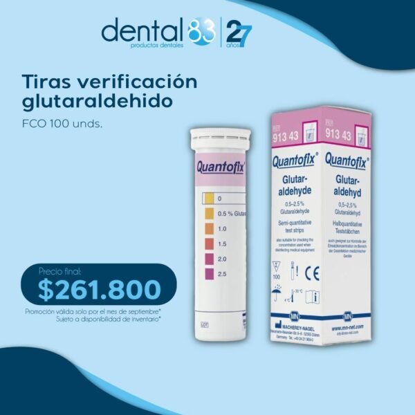 TIRAS VERIFICACION GLUTARALDEHIDO FCO X 100 UND