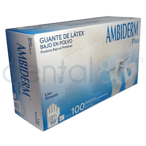 GUANTE BLANCO LISO AMBIDERM TALLA S